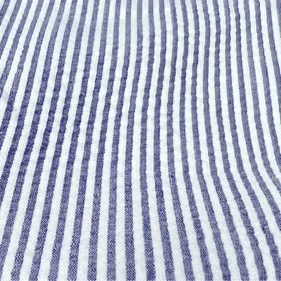 Talbots Navy Striped Seersucker Pencil Skirt Preppy Casual - Picture 7 of 11